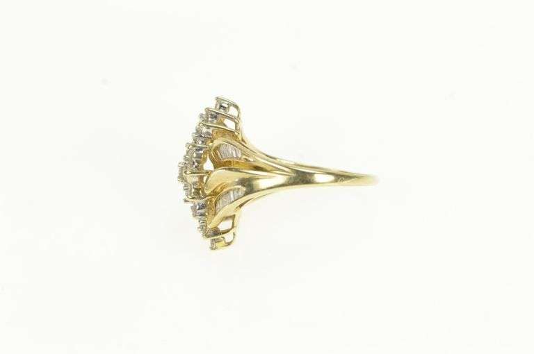 14K Yellow Gold 1.30 Ctw Diamond Vintage Statement Ring