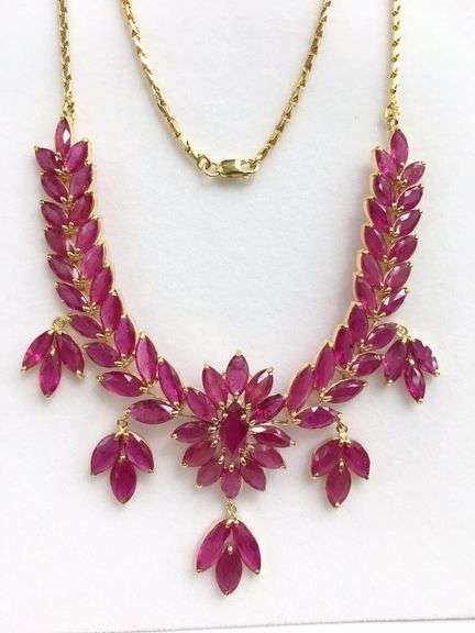 60.0 CARAT RUBY NECKLACE IN 14KT SOLID YELLOW GOLD