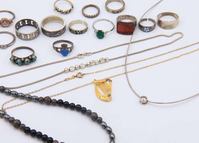 Lot of Vintage 925 Sterling Silver Miscellaneous Jewelry