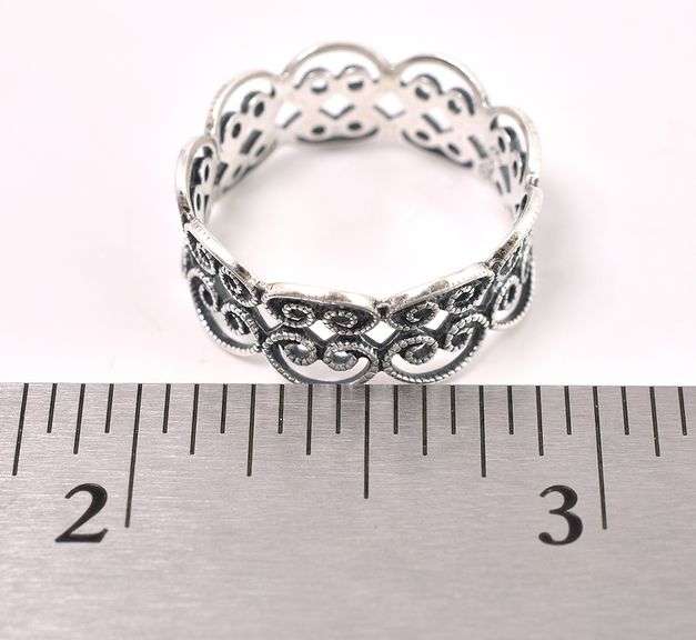 Interesting Band Ring In Sterling Silver