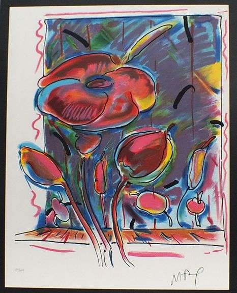 Peter Max plate signed offset lithograph, limited edition