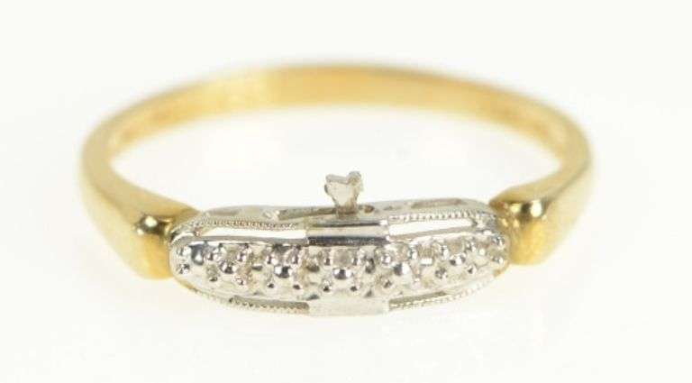 14K Yellow Gold 1940's Classic Vintage Two Tone Wedding Band Ring