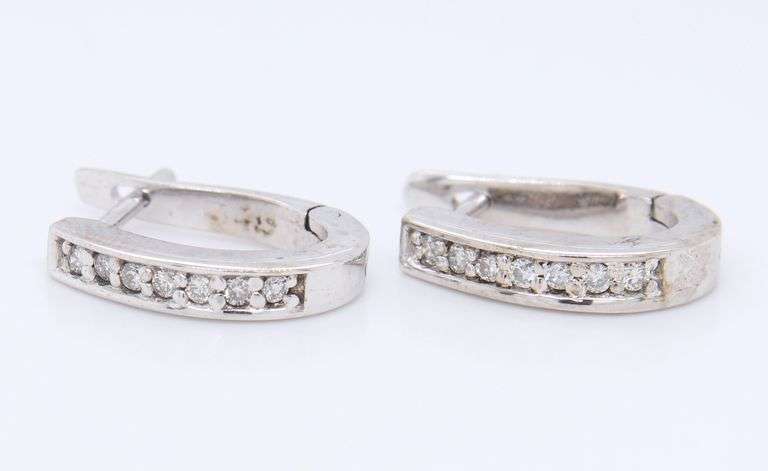 Brilliant White Gold Diamond Hoop Earrings