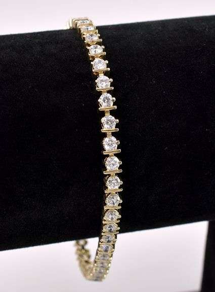 Vermeil CZ Tennis Bracelet In Sterling Silver
