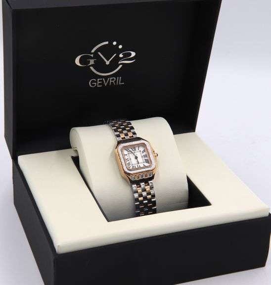 Gevril GV2 Milan Quartz 27.5mm Rose Gold Stainless Steel Square Watch
