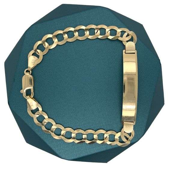 ID BRACELET , 14K YELLOW GOLD MIAMI CUBAN LINK CHAIN BRACELET