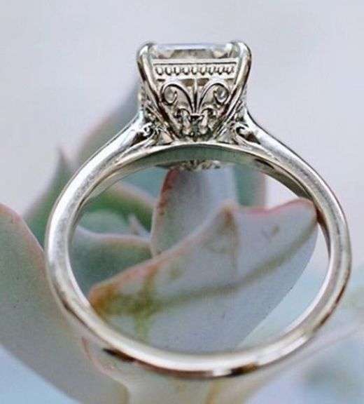 14 Kt White Gold Plate Emerald Cut 2.5 Ct VVs1 White Fire F-G Moissanite Ring
