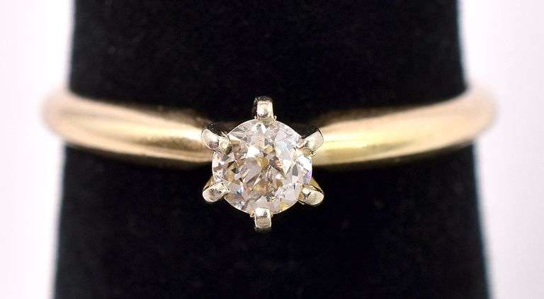 Angelic Solitaire Diamond Ring In 14K Yellow Gold