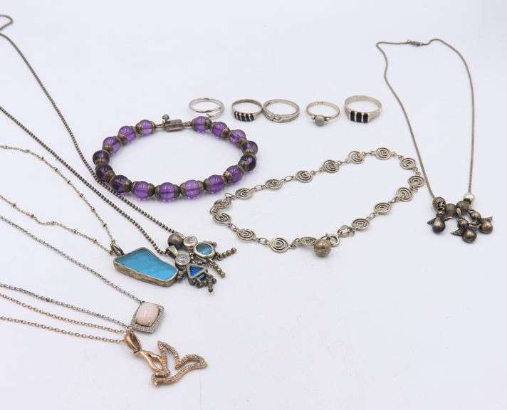 Group Lot of Vintage 925 Sterling Silver Jewelry