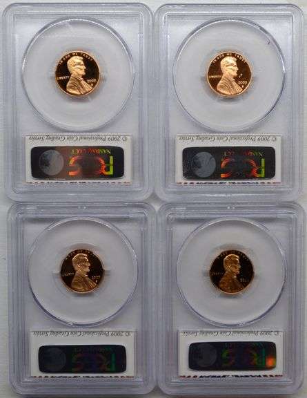 2009-S PCGS PR69 RD DCAM Lincoln Penny 1C US Coin (lot of 4)