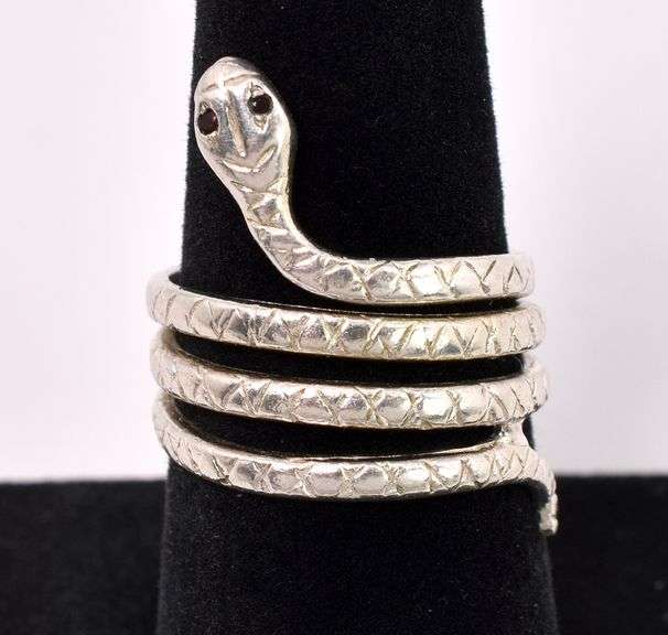 Snake Wrap Ring In Sterling Silver