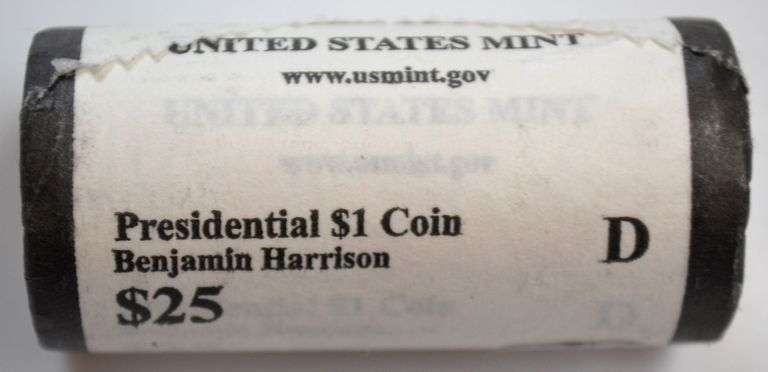 $25 BU Original US Mint $1 2009 D Benjamin Harrison Roll