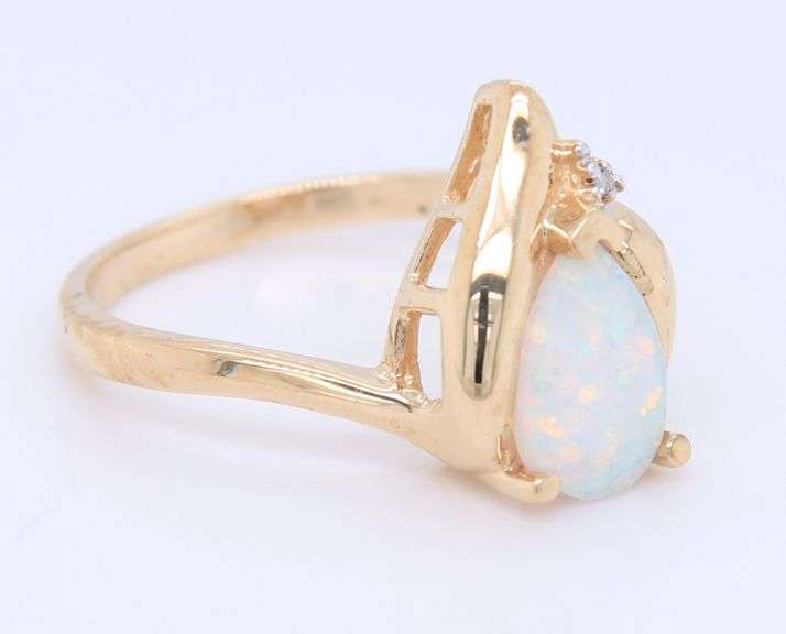 Opal and Diamond Ring with Opal and Tanzanite Earrings