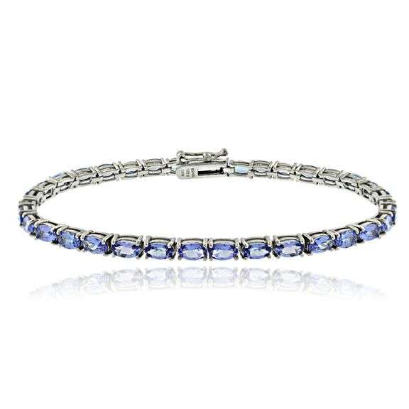 Tanzanite Tennis Bracelet in Sterling Silver