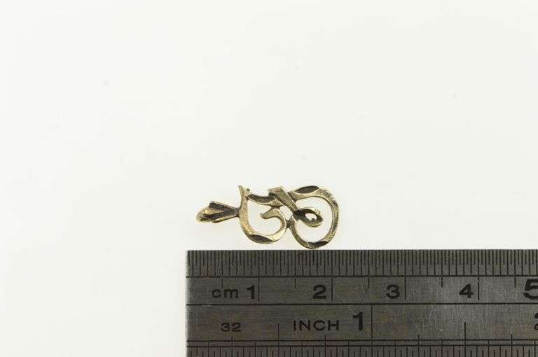 14K Yellow Gold F Cursive Initial Monogram Charm/Pendant