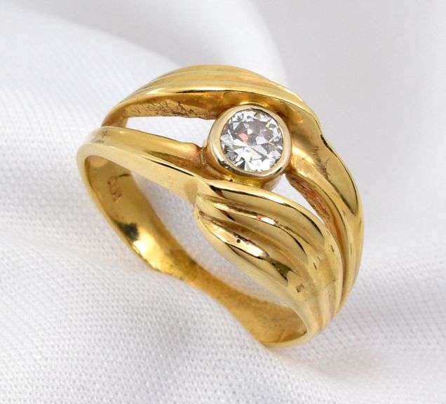 Fashionable 14k Bezel Set Diamond Ring