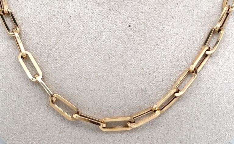 14K YELLOW GOLD PAPERCLIP LINK CHAIN