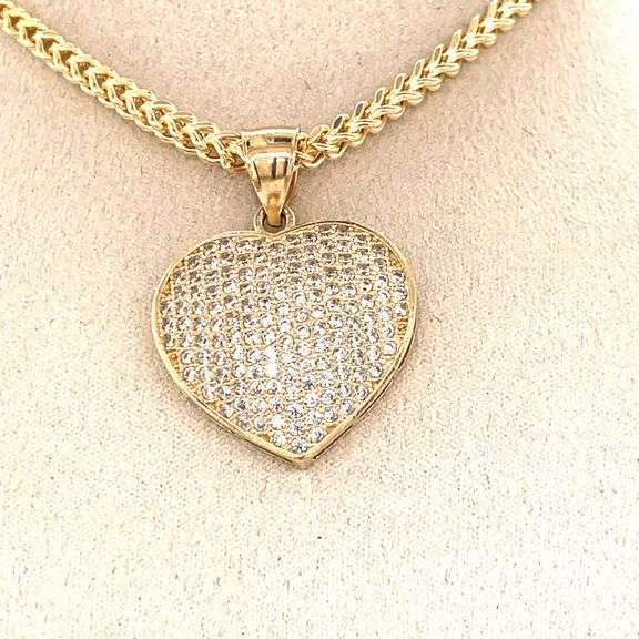 14K YELLOW GOLD HEART CHARM WITH CHAIN