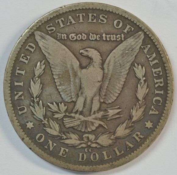 Key date 1890-CC Morgan Silver Dollar. Nice circ