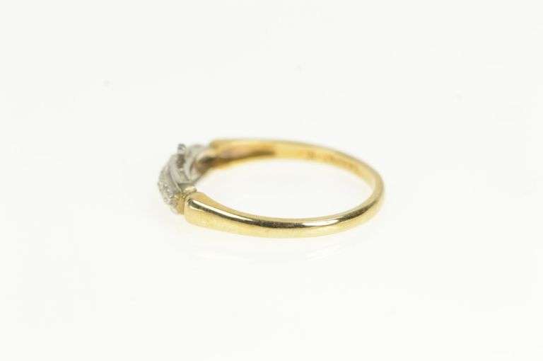 14K Yellow Gold 1940's Classic Vintage Two Tone Wedding Band Ring
