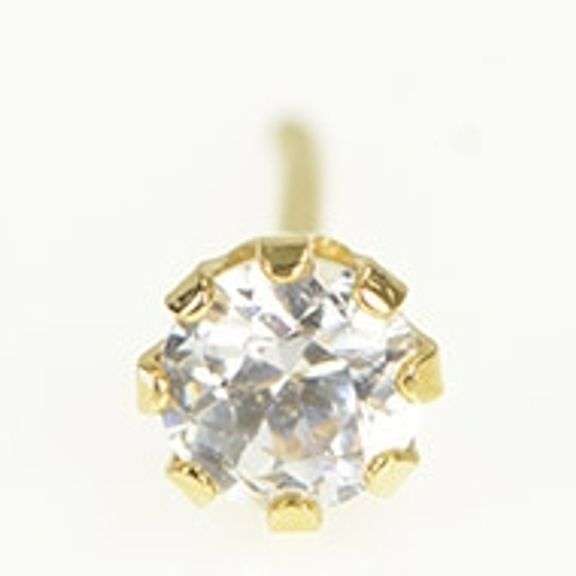 18K Yellow Gold Solitaire Classic Vintage Single Stud Earring