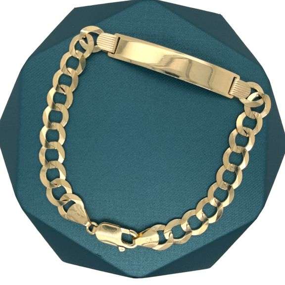 ID BRACELET , 14K YELLOW GOLD MIAMI CUBAN LINK CHAIN BRACELET