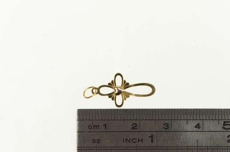 14K Yellow Gold Cross Faith Heart Love Christian Symbol Charm/Pendant