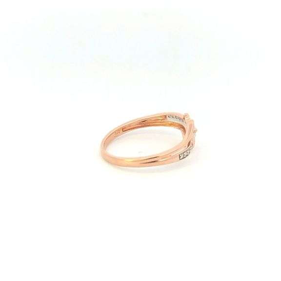 10K Rose Gold Heart Diamond Encrusted Love Symbol Promise Ring
