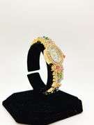 Ladies Geneva & Gemstone Watch, 18kt Yellow GP Cuff