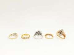 5 Stunning 14k Yellow & White Gold Rings!