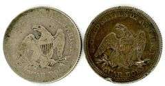 2 1856 No Motto Liberty Seated Quarters