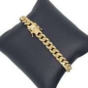 7.5MM- 14K YELLOW GOLD MIAMI CUBAN LINK CHAIN BRACELET