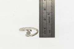 10K White Gold Diamond Round Flower Cluster Promise Ring