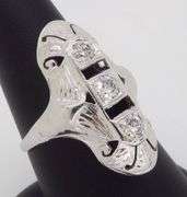 Navette Diamond Ring Made in 18k White Gold