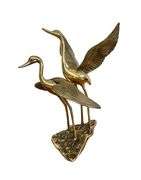 Vintage MCM Hollywood Regency Brass Cranes Sculpture 15 Inch