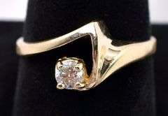 Unique Diamond Ring In 14K Yellow Gold
