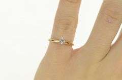 14K Yellow Gold 0.27 Ct Pear Diamond Solitaire Engagement Ring