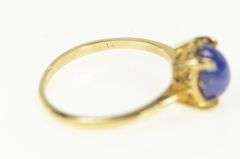 14K Yellow Gold Oval Syn. Star Sapphire Vintage Statement Ring