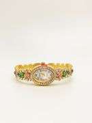 Ladies Geneva & Gemstone Watch, 18kt Yellow GP Cuff