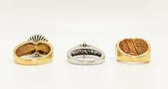 3 Stunning 14k White & Yellow Gold Rings