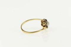 10K Yellow Gold Diamond Sapphire Halo Vintage Cluster Ring