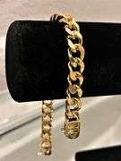 Strong 44.3 Gram 14 Kt  Gold Plate Curb Link Bracelet