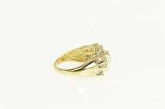 14K Yellow Gold 1.20 Ctw Baguette Diamond Wavy Statement Ring