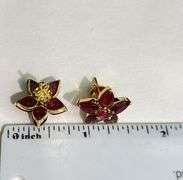 5.0 CARAT NATURAL RUBY EARRINGS IN 14KT SOLID YELLOW GOLD