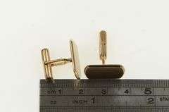 14K Yellow Gold Squared Monogrammable Vintage Classic Cuff Links