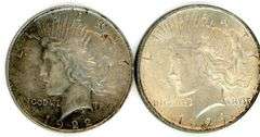 2 Different Peace Silver Dollars: 1922 & 1924