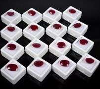 GROUP LOT OF 16 CERTIFIED NATURAL RUBY LOOSE GEMSTONES- 175.0+CARATS!