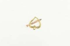 14K Yellow Gold I Love You Heart Valentine Arrow Cupid Charm/Pendant