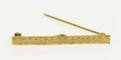14K Yellow Gold Textured Design Squared Vintage Bar Pin/Brooch
