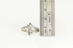 10K Yellow Gold Classic Diamond Wavy Freefrom Statement Ring